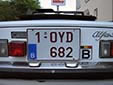 Old-timer plate. 1 = standard plate. O = old-timer