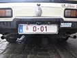 Personalized old-timer plate. O = old-timer<br>Personalized old-timer plates have an old-timer sticker on<br>the rear plate and do not necessarily begin with a letter O.