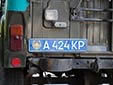 Police vehicle's plate. A = Almaty<br>KP = Казахстанская Полиция (Kazakhstan Police)