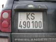 Normal plate (old style). KS = Kosovo. 2005 = plate issued in 2005