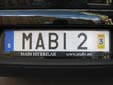 Personalized plate with a validation sticker.<br>Since 2010, validation stickers are not used anymore.