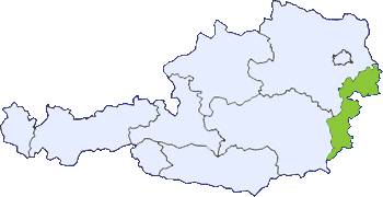 Map of Austria with Burgenland