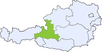 Map of Austria with Salzburg
