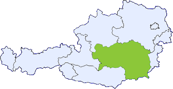 Map of Austria with Steiermark