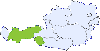 Map of Austria with Tirol