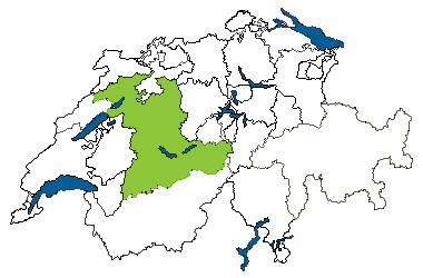 Map of Switzerland with Bern