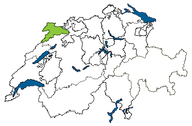 Map of Switzerland with Jura