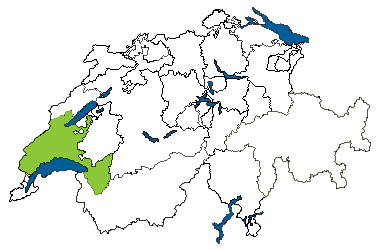 Map of Switzerland with Vaud