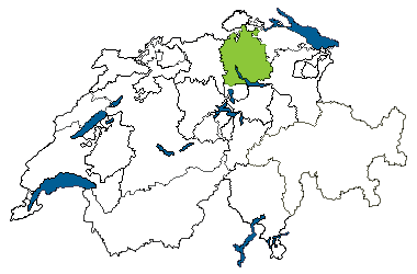 Map of Switzerland with Zürich