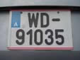 Diplomatic plate<br>WD = Wien Diplomat (Diplomatic Corps in Vienna)