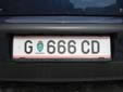 Personalized plate (old style). G = Graz