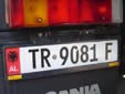 Normal plate (old style). TR = Tiranë