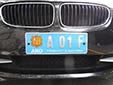 Diplomatic plate. A = administrative and technical staff<br>F = France