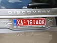 Temporary plate; valid until 18 June 2016 (18 JUN on stickers and 16 in the number)<br>X = export plate. (detailed view of the previous picture)