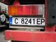 Trailer plate. C = Sofia. E = trailer