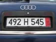 Temporary plate (H, old style), valid until the end of 2010