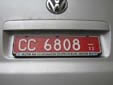 Diplomatic plate (old style), valid until the end of 2012<br>CC = Corps Consulaire / Consular Corps. 68 = Russia