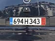 Temporary plate (H), valid until November 2013