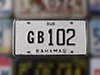 Bus plate. GB = Grand Bahama