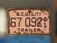 Utility trailer plate (1961 series)
