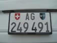 Normal plate (rear). AG = Aargau