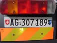 Normal plate (rear). AG = Aargau