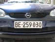 Normal plate (front, old style). BE = Bern