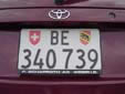 Normal plate (rear). BE = Bern