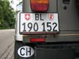 Normal plate (rear). BL = Basel Land
