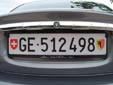 Normal plate (rear). GE = Genève