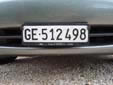 Normal plate (front). GE = Genève