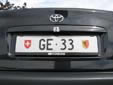 Normal plate (rear). GE = Genève