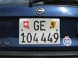 Normal plate (rear, old style). GE = Genève