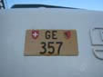 Abnormal vehicle's plate (rear). GE = Genève