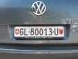 Trade plate (rear). GL = Glarus. U = trade