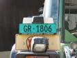 Agricultural vehicle's plate. GR = Graubünden