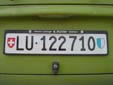 Normal plate (rear). LU = Luzern