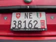 Temporary plate (rear); valid until December 2004. NE = Neuchâtel