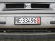 Temporary plate (front); valid until May 2010. NE = Neuchâtel