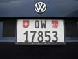 Normal plate (rear). OW = Obwalden