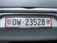 Normal plate (rear). OW = Obwalden