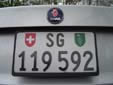 Normal plate (rear). SG = Sankt Gallen