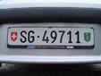Normal plate (rear). SG = Sankt Gallen