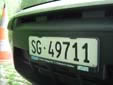Normal plate (front). SG = Sankt Gallen