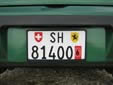 Temporary plate (rear); valid until June 2010. SH = Schaffhausen