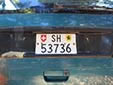 Normal plate (rear). SH = Schaffhausen