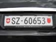 Normal plate (rear). SZ = Schwyz