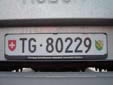 Normal plate (rear). TG = Thurgau