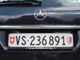 Normal plate (rear). VS = Valais