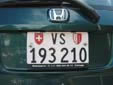 Normal plate (rear). VS = Valais